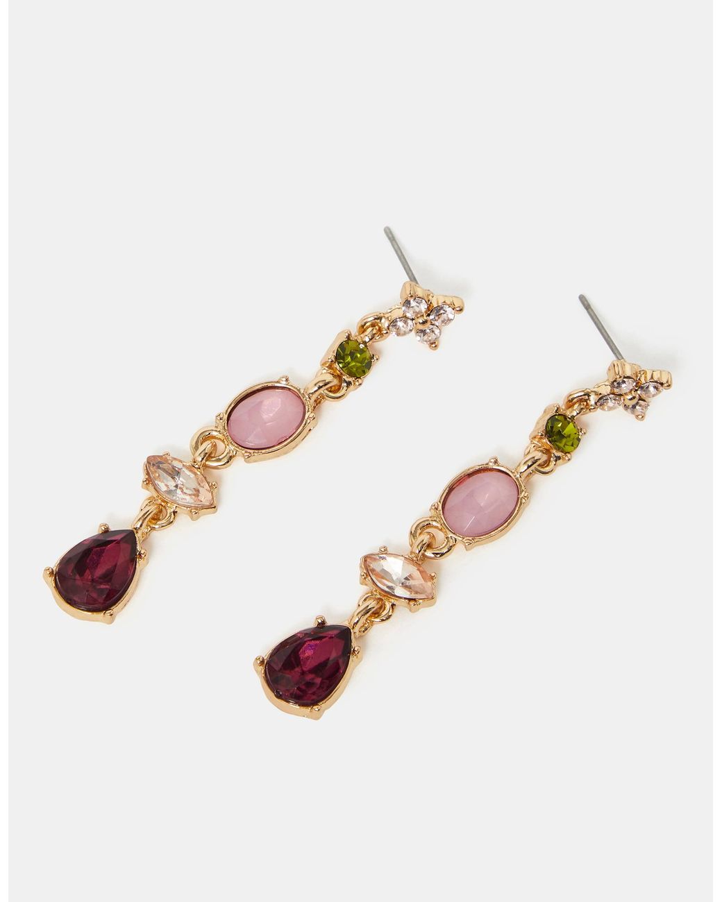 Accessorize White Gemstone Drop Earrings