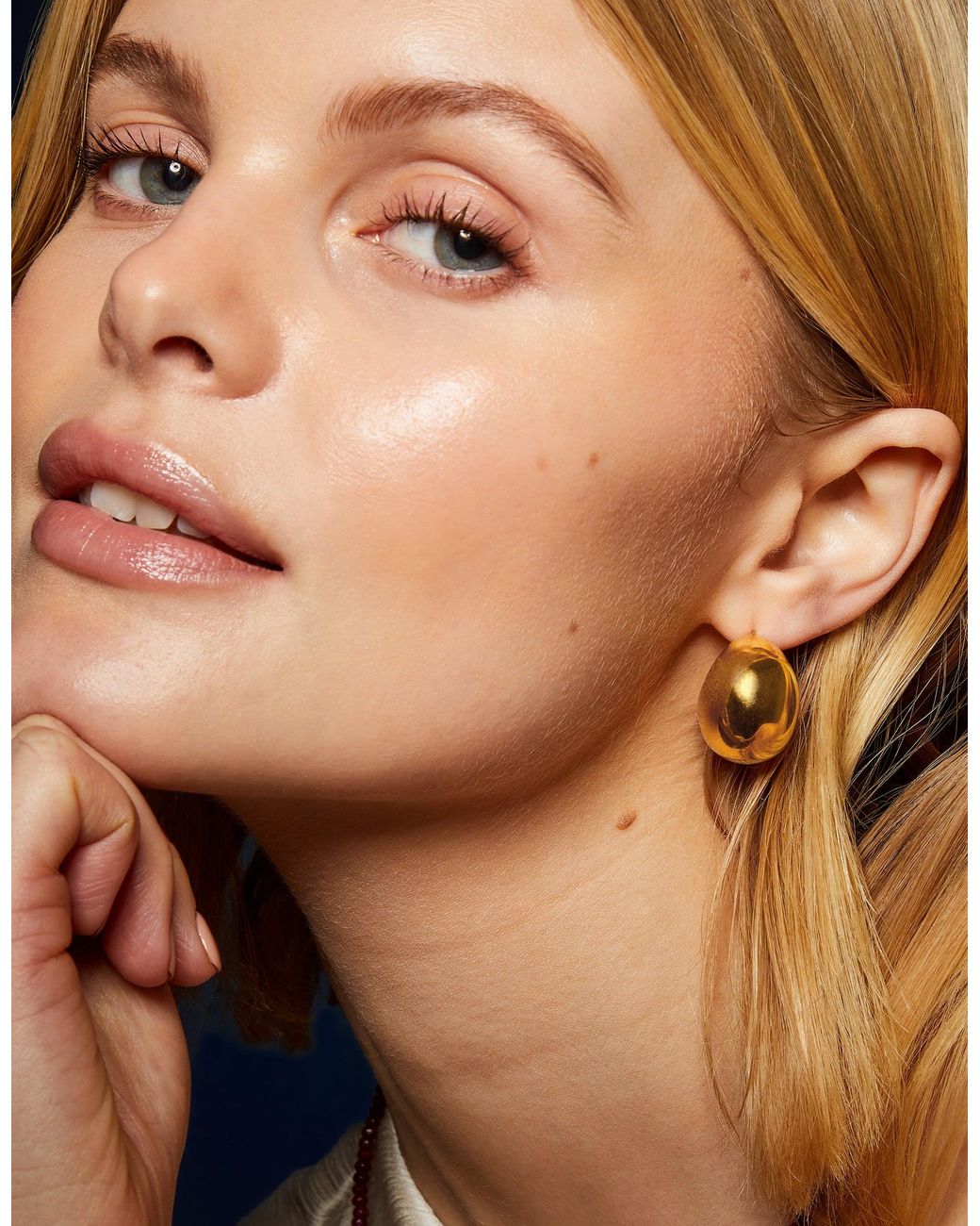 Accessorize Metallic 14Ct-Plated Chunky Dome Hoop Earrings