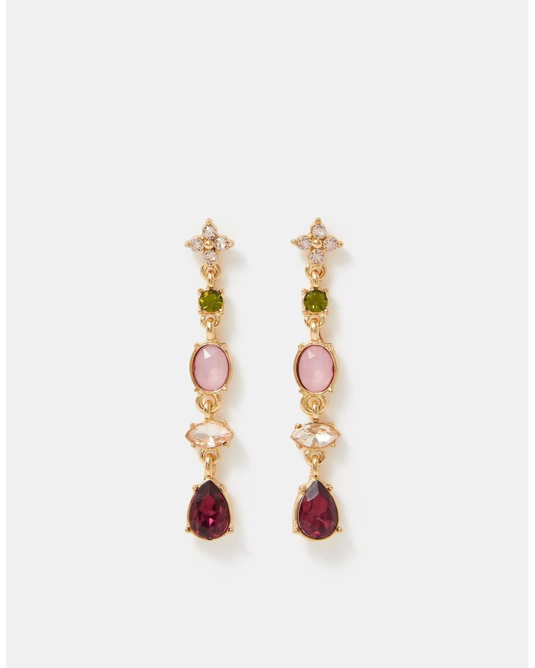 Accessorize White Gemstone Drop Earrings