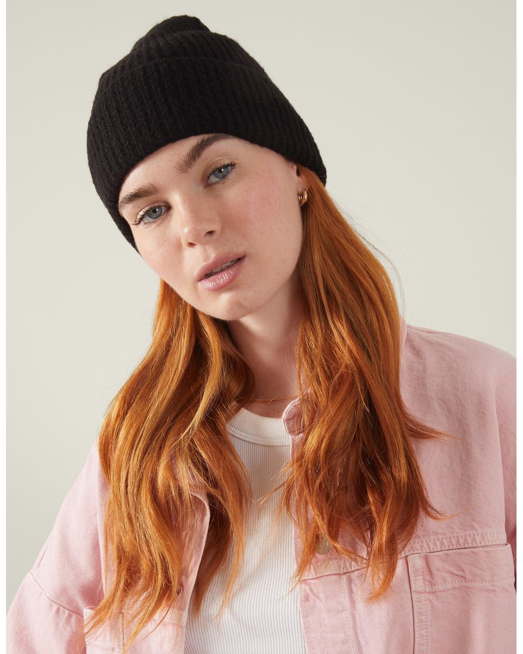 Accessorize Black Soho Knit Beanie Hat