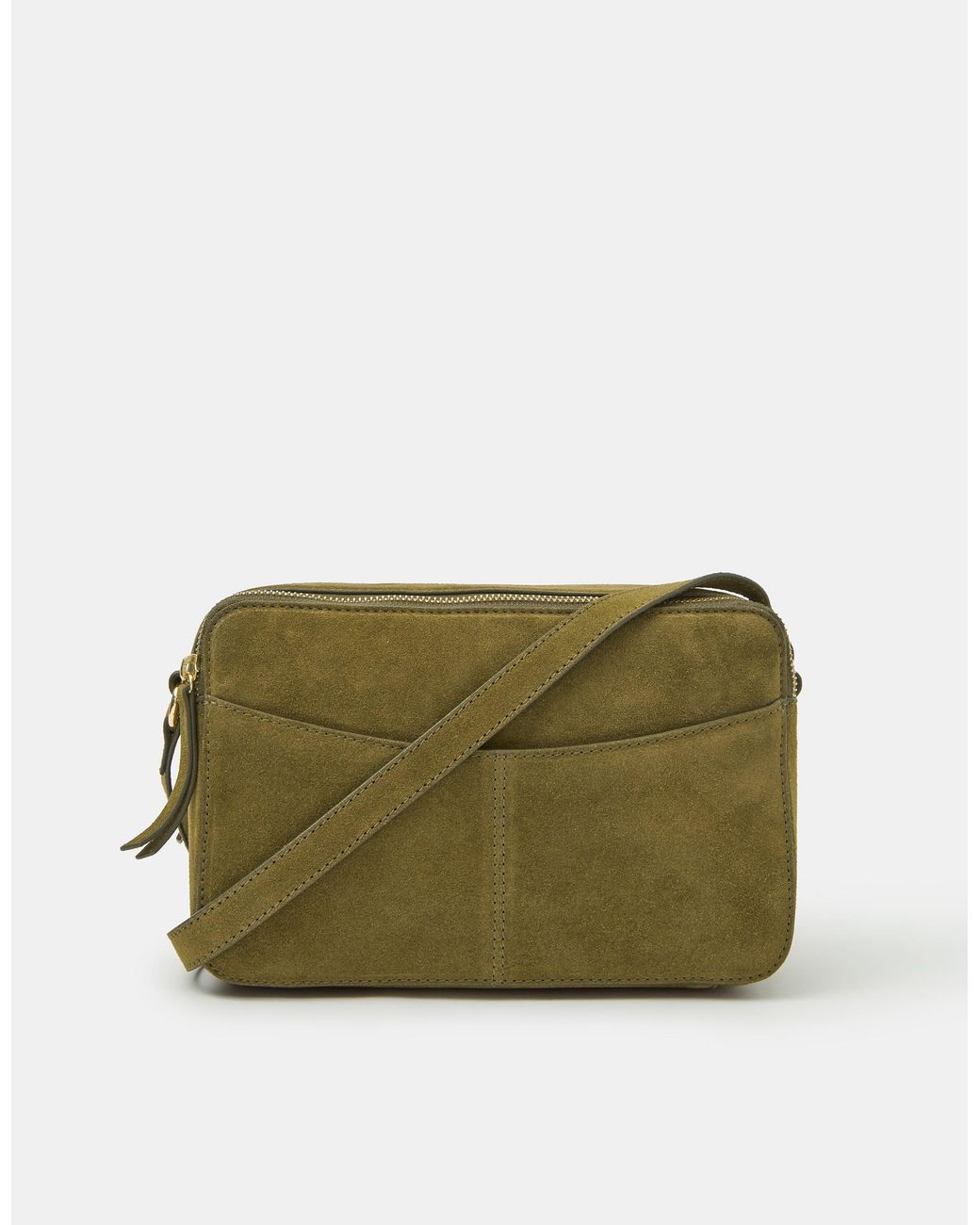 Accessorize Multicolor Double Zip Suede Camera Bag