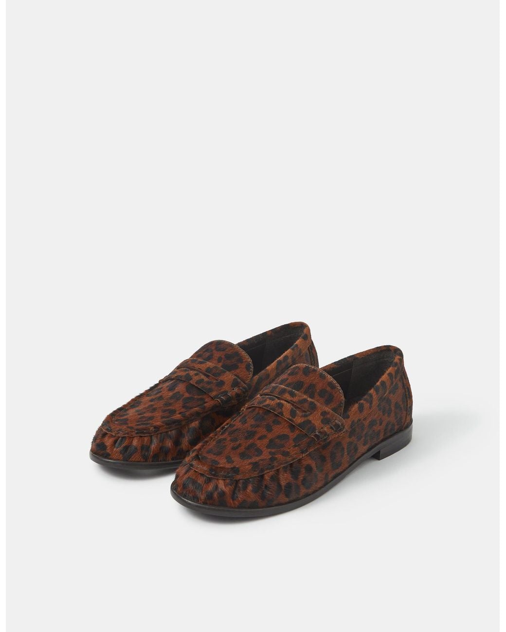 Accessorize Brown Print Leather Loafers