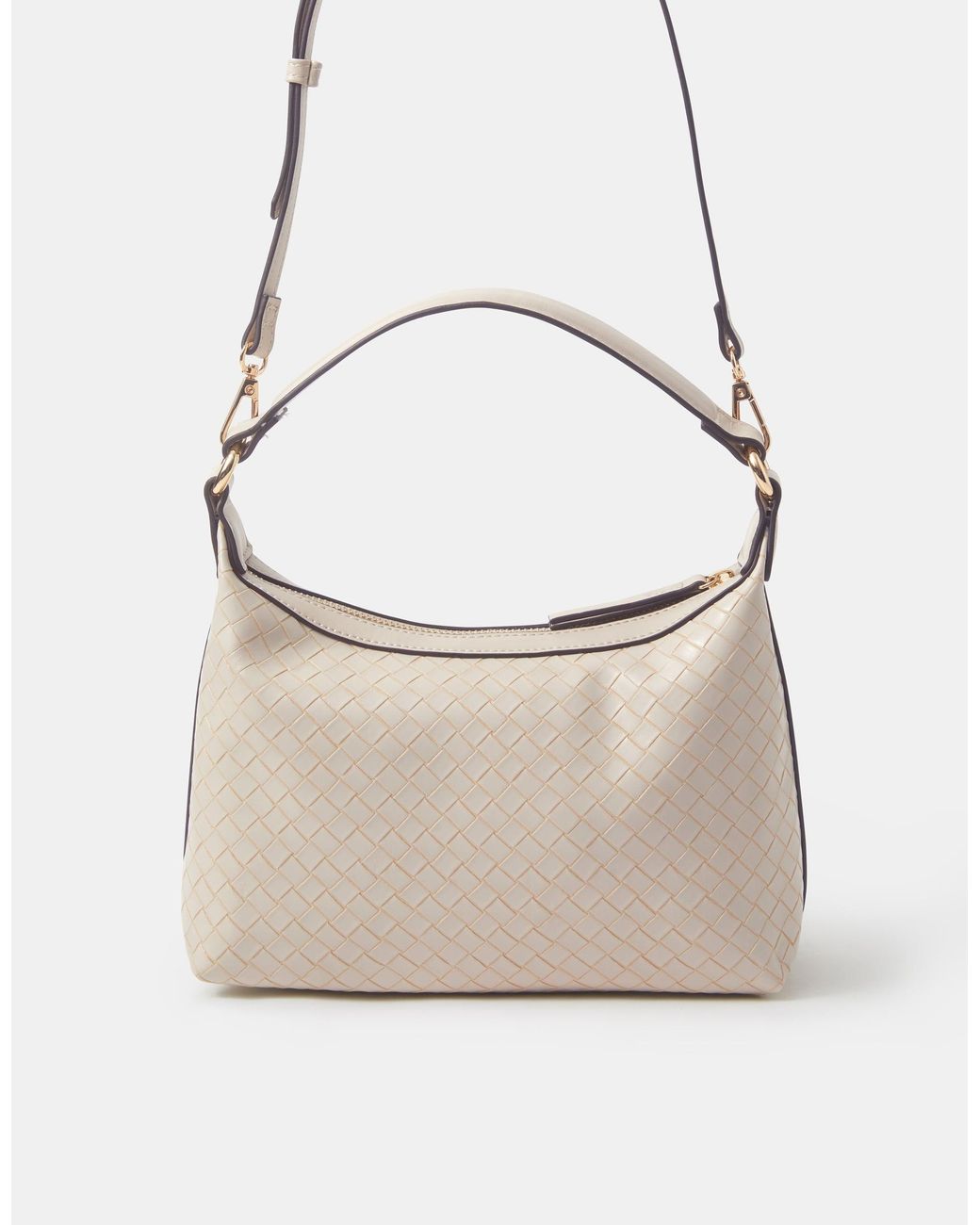 Accessorize Brown Woven Handheld Bag