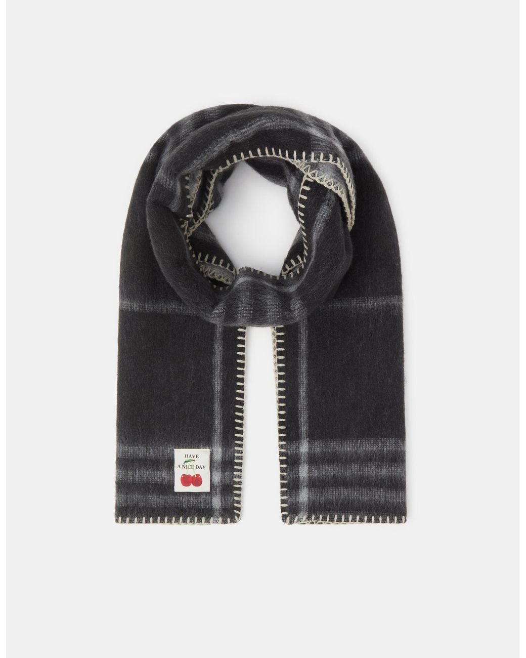 Accessorize Black Check Blanket Scarf