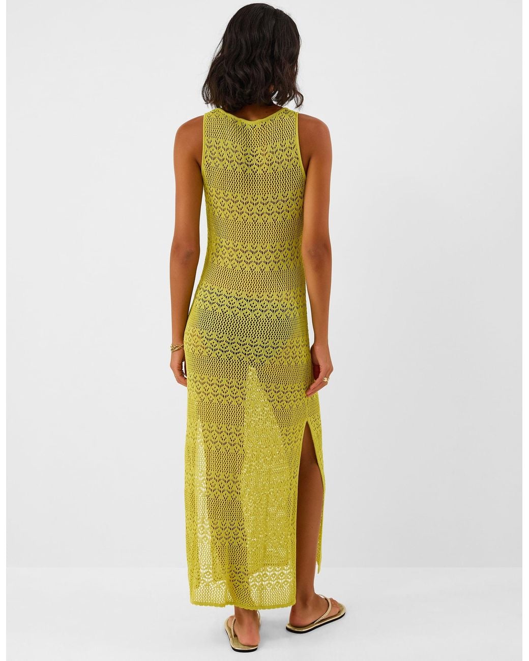 Accessorize Yellow Knitted Sleeveless Maxi Dress