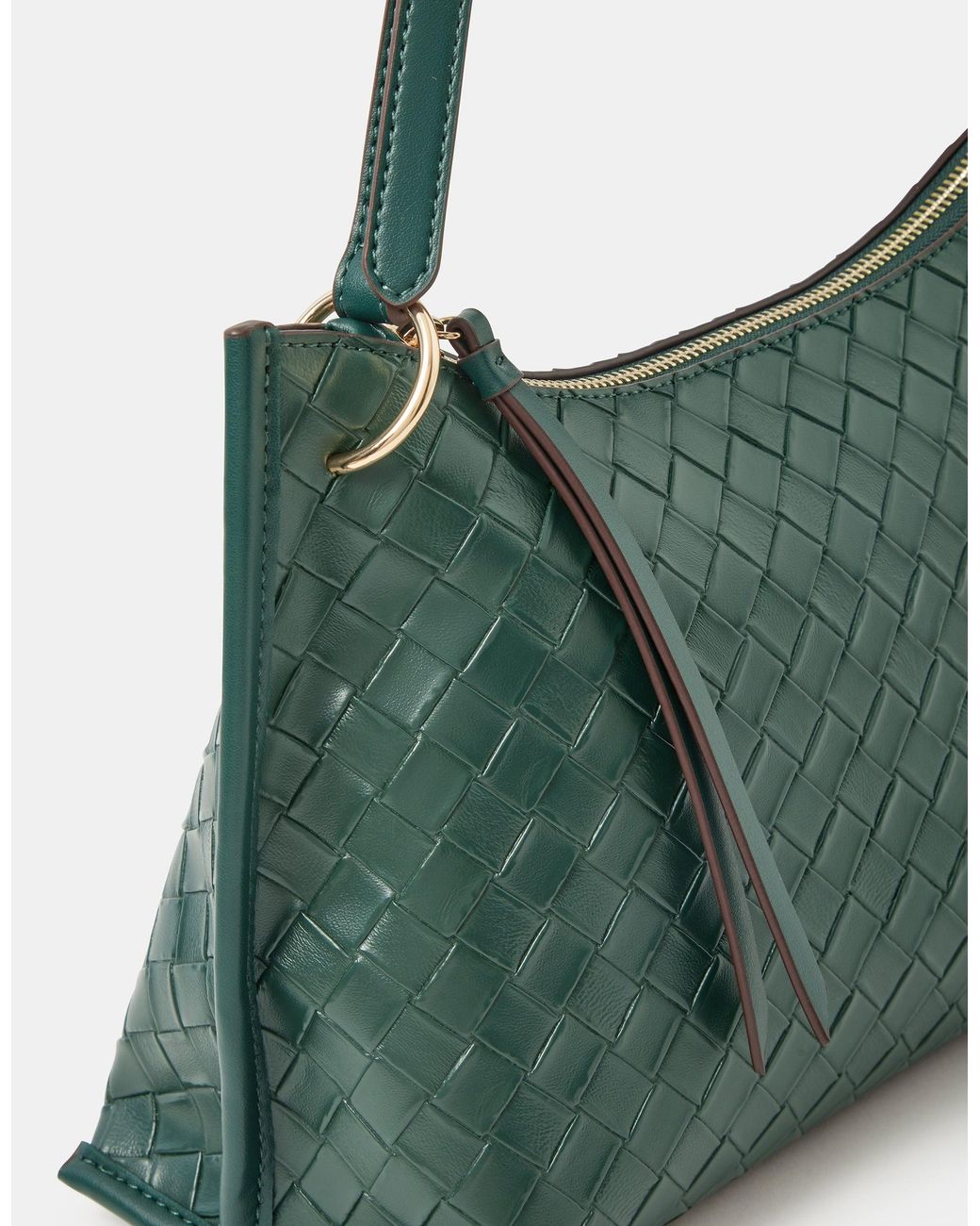 Accessorize Green Woven Crossbody Bag