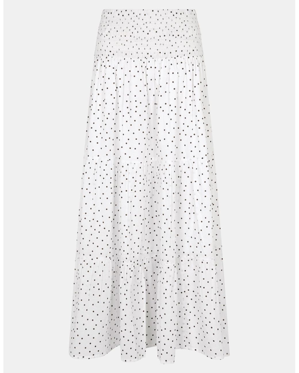 Accessorize White Polka Dot Tiered Maxi Skirt
