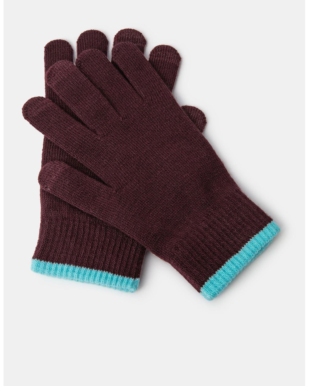 Accessorize Purple Contrast Edge Touchscreen Gloves