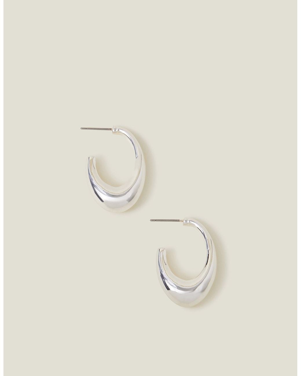 Accessorize Natural Chunky Curve Drop Hoop