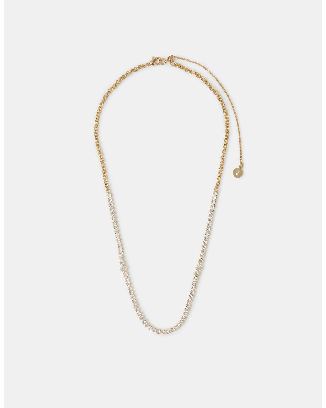 Accessorize White 14Ct-Plated Cubic Zirconia Tennis Necklace