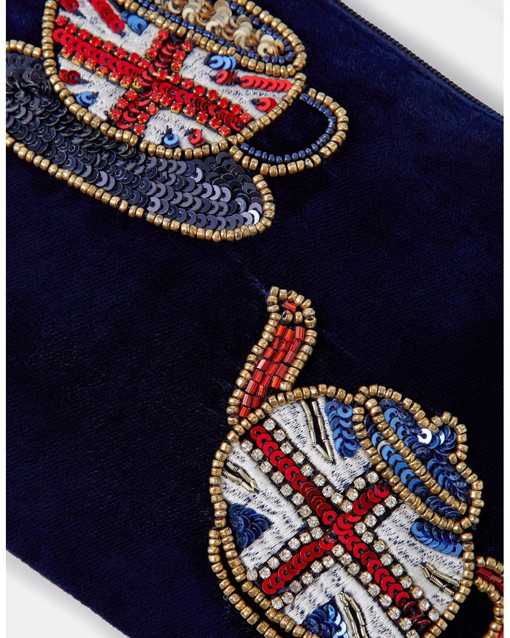 Accessorize Blue London Tea Velvet Pouch