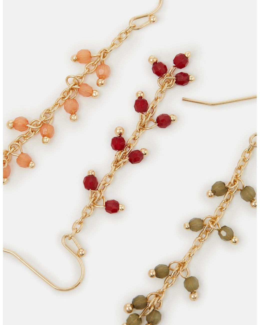 Accessorize White 3-Pack Beaded Drop Earrings