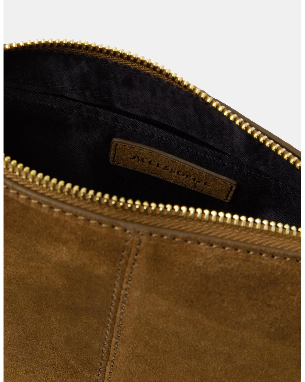 Accessorize Brown Suede Crossbody Handbag