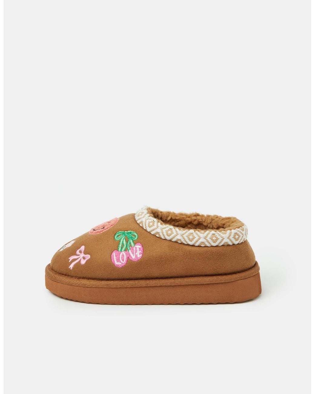 Accessorize Natural Embroidered Mule Slippers