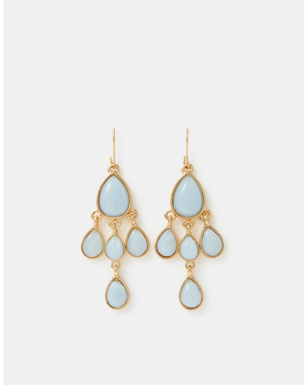 Accessorize White Resin Stone Chandelier Drop Earrings