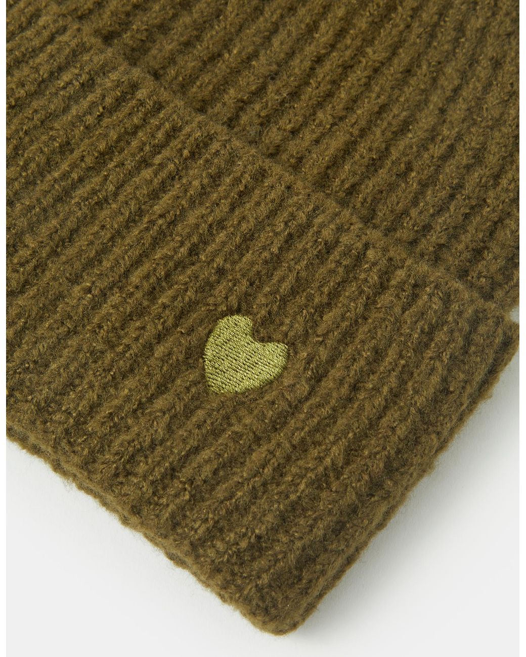 Accessorize Green Heart Embroidered Beanie Hat