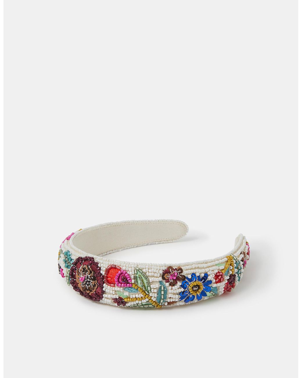 Accessorize White Beaded Floral Headband