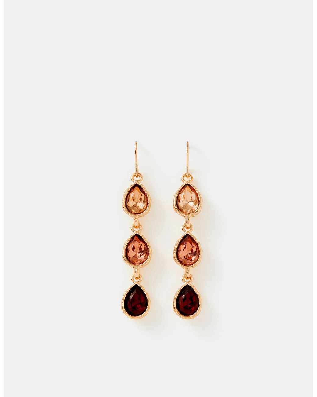 Accessorize White Ombré Gemstone Drop Earrings