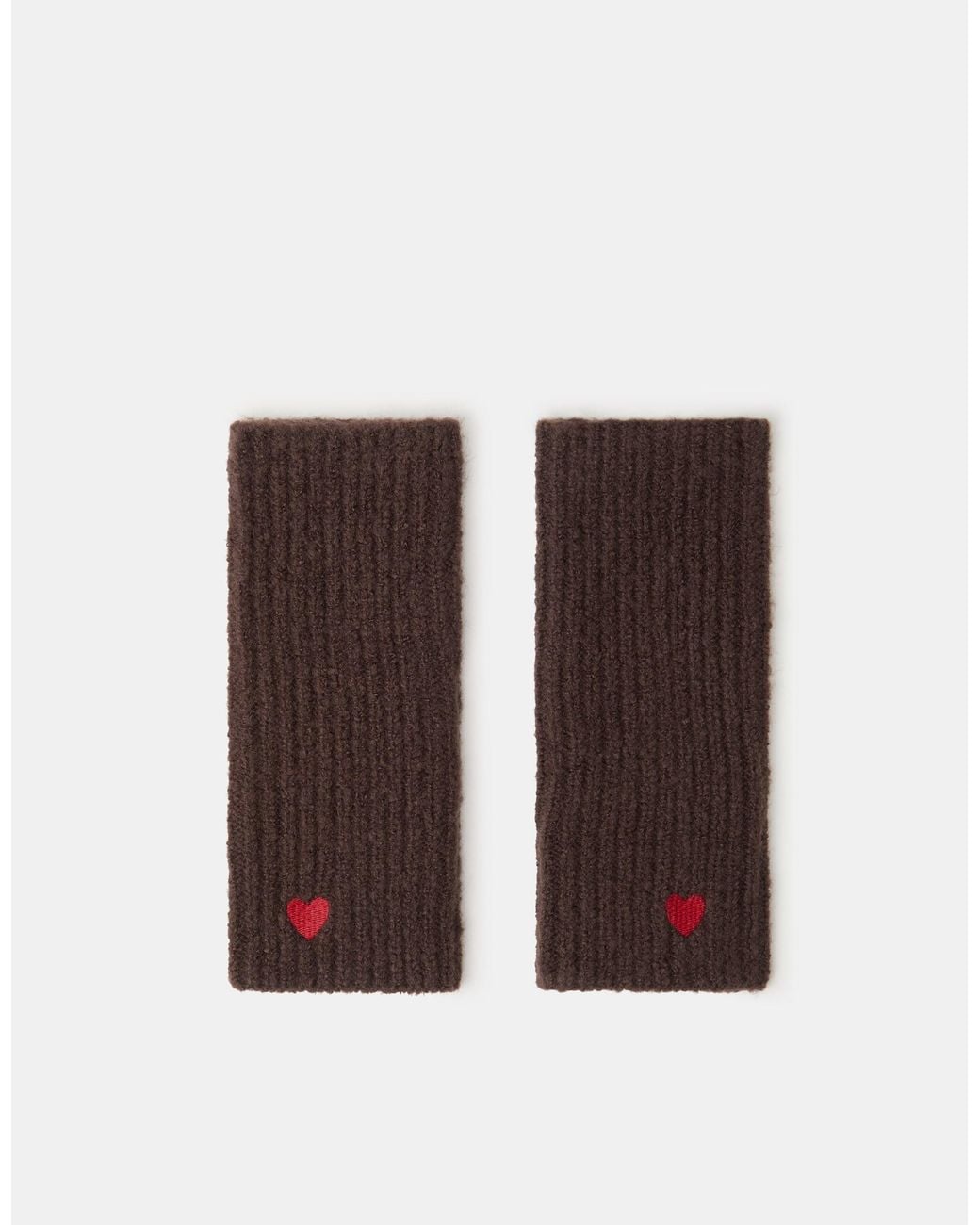 Accessorize White Heart Embroidered Fingerless Gloves