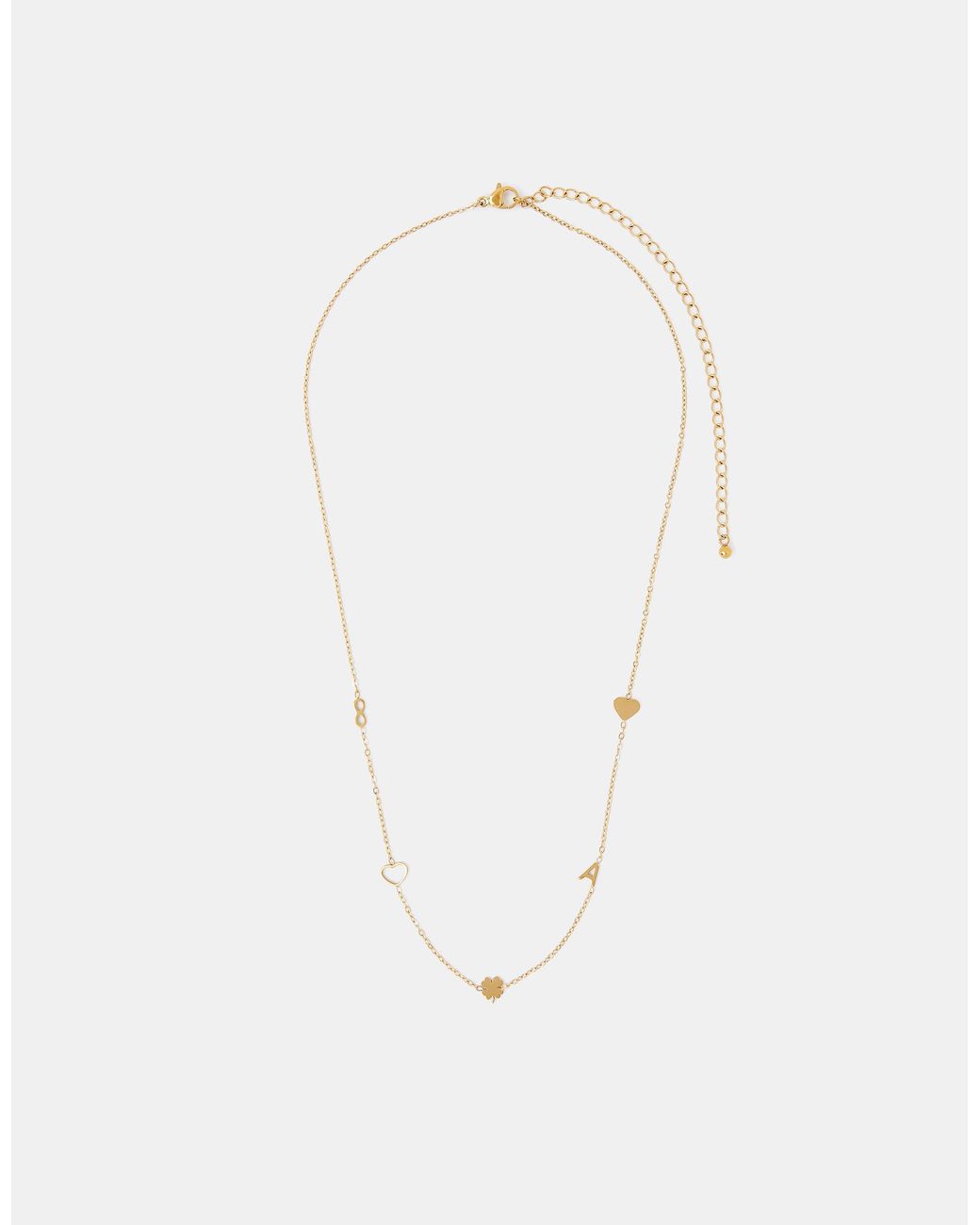 Accessorize White Stainless Steel Initial Charm Necklace