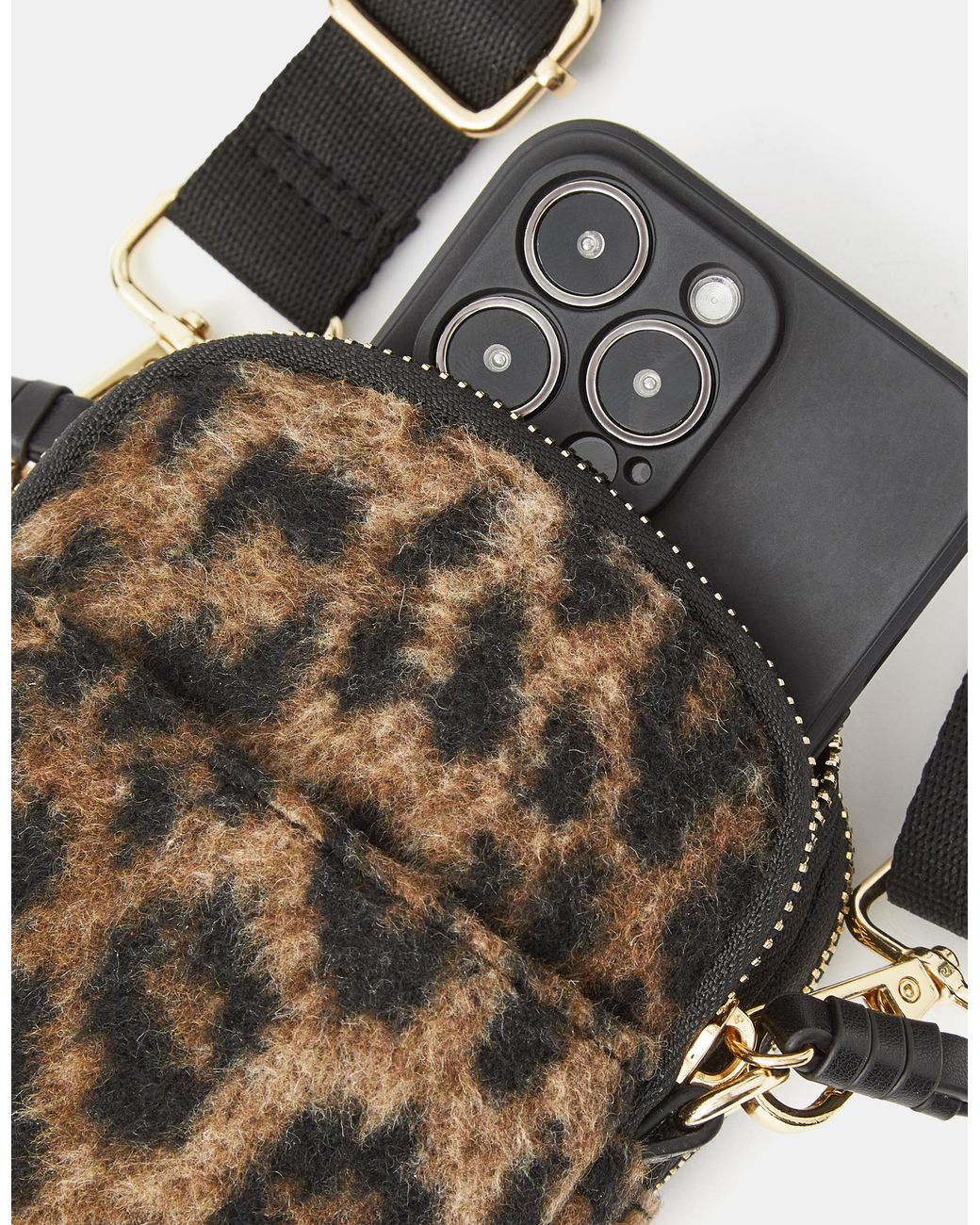 Accessorize White Leopard Print Phone Bag