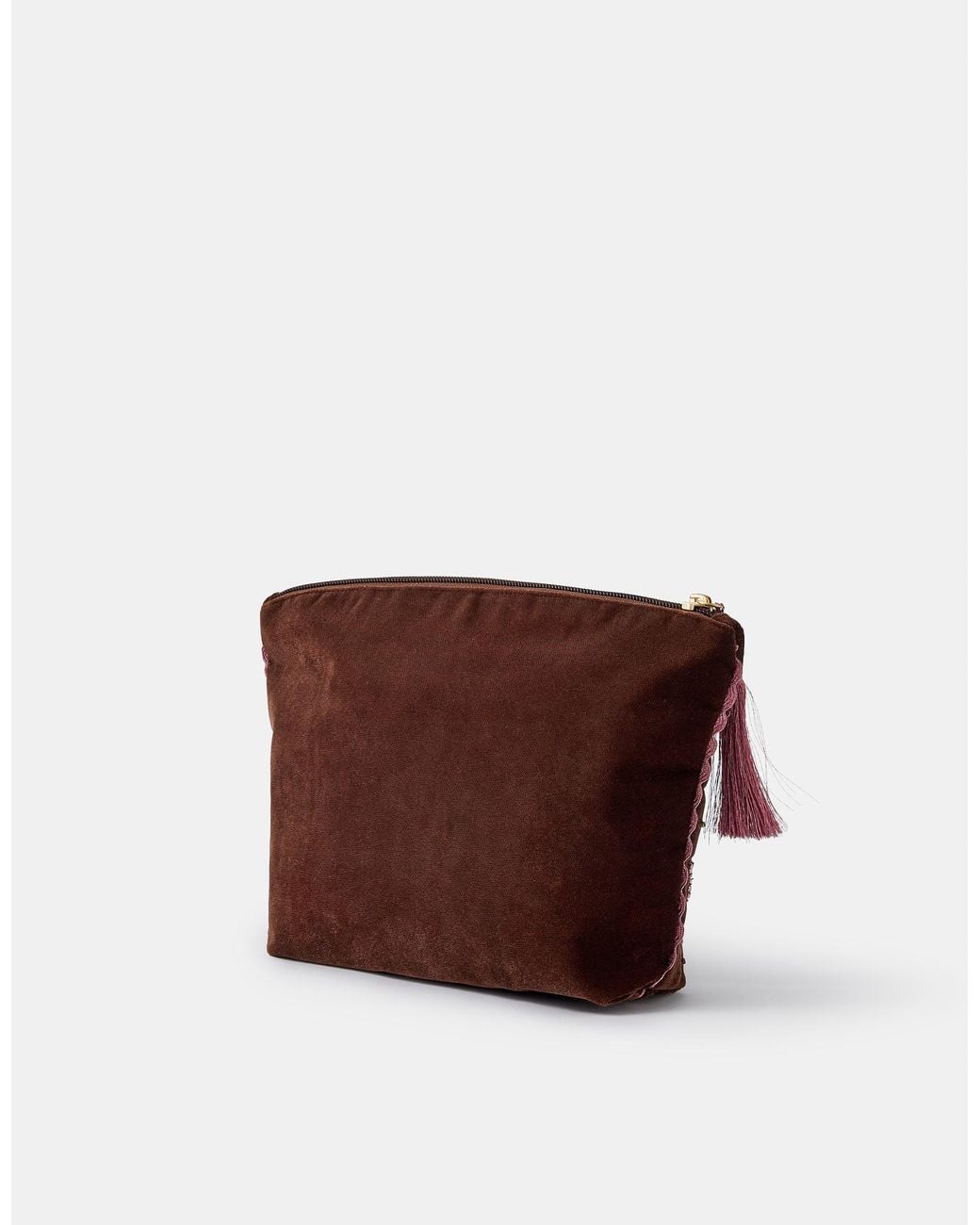 Accessorize Red Large Celestial Embellished Velvet Pouch