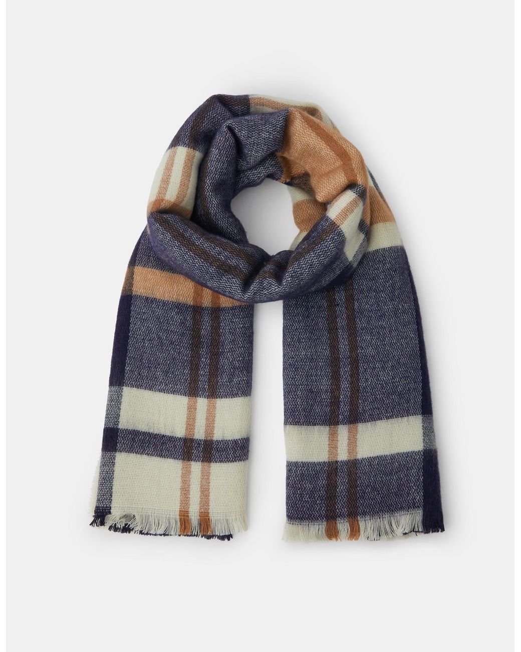 Accessorize Blue And Checked Check Blanket Scarf