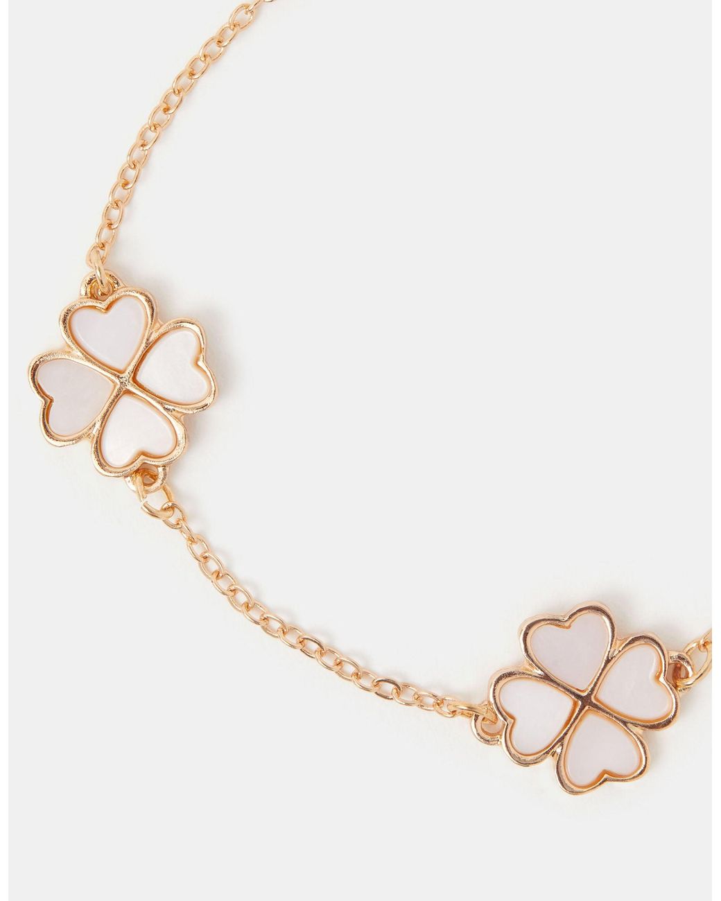 Accessorize Natural Lucky Clover Bracelet