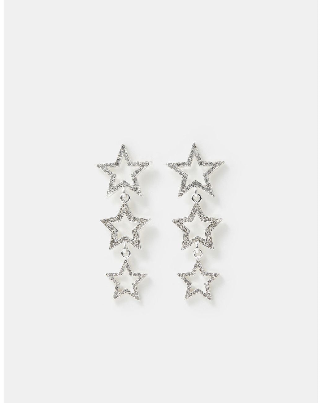 Accessorize White Embellished Star Drop Earrings