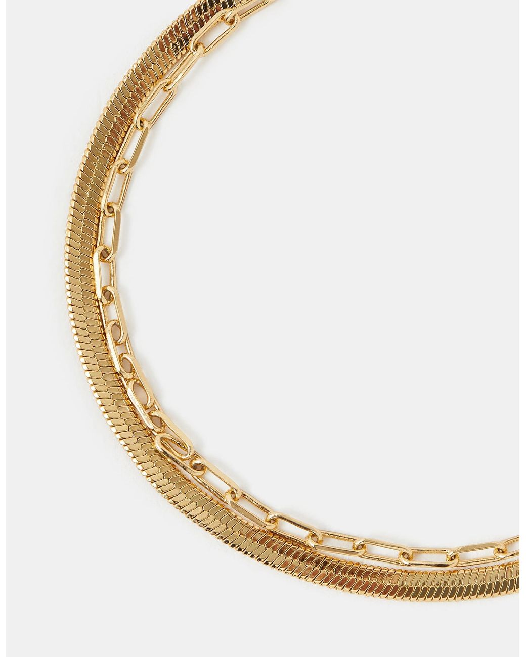 Accessorize Metallic 14Ct-Plated Omega Layered Bracelet
