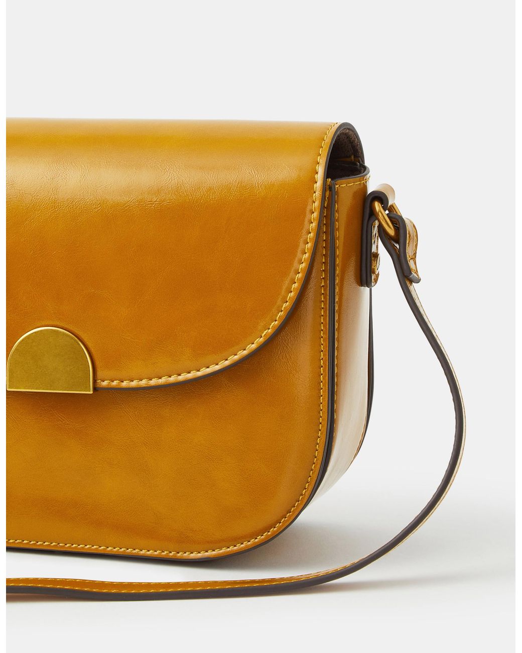 Accessorize Orange Leather Patent Crossbody Bag