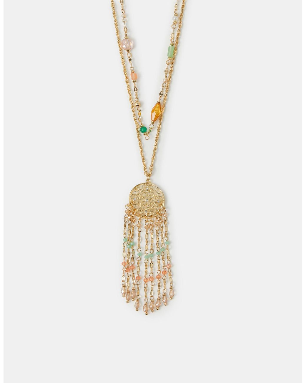 Accessorize White 2-Pack Beaded Filigree Pendant Necklaces