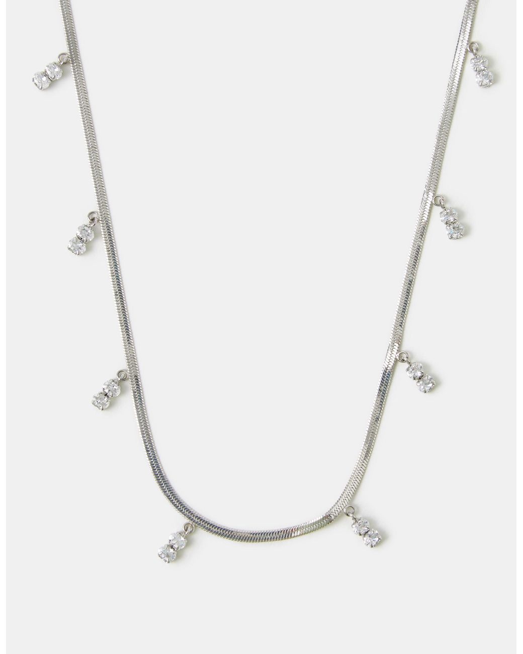 Accessorize Blue Sterling-Plated Omega Charm Necklace