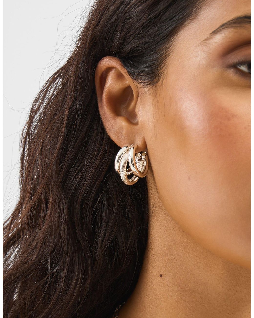 Accessorize White Triple Hoop Earrings