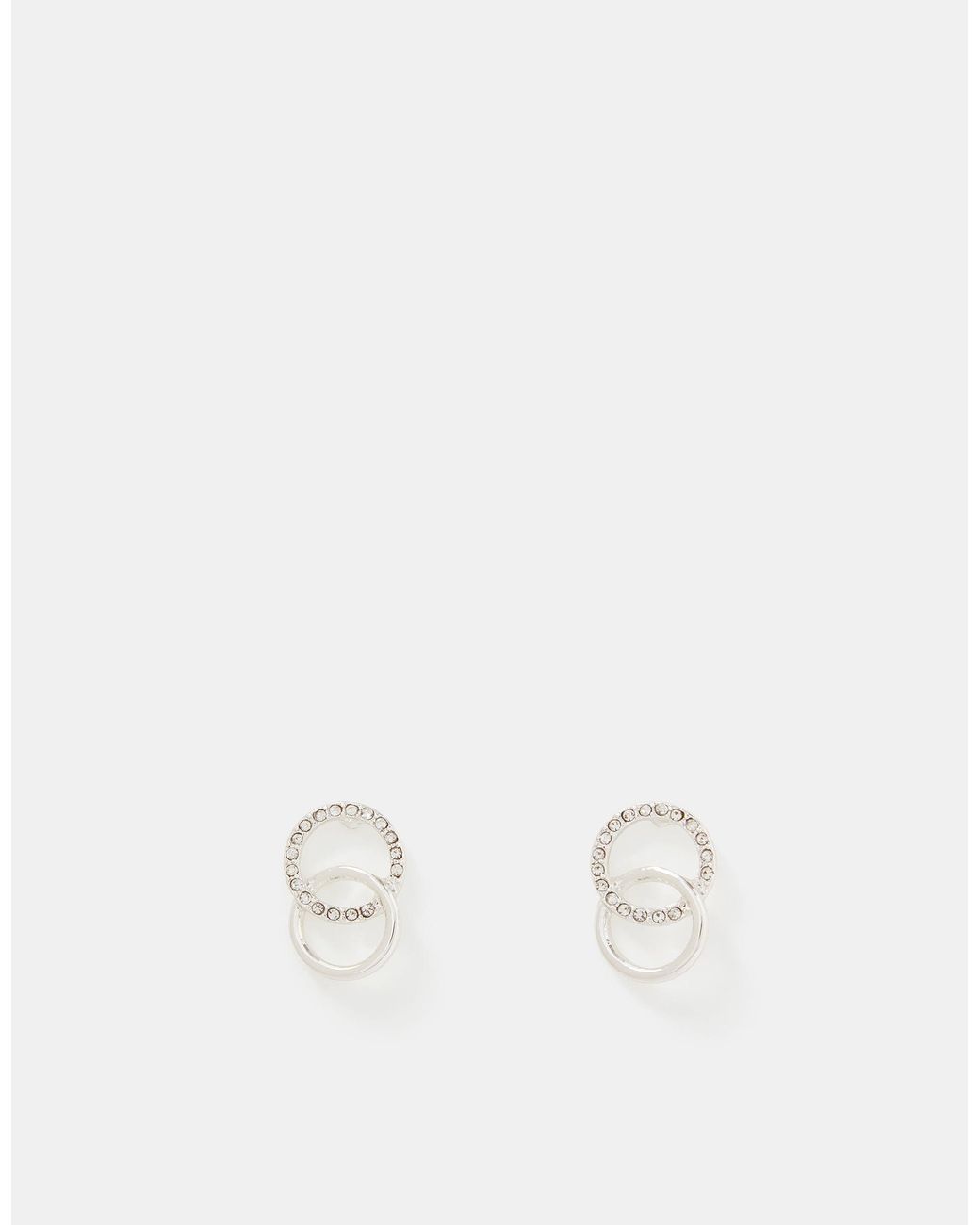 Accessorize White Infinity Pavé Drop Earrings