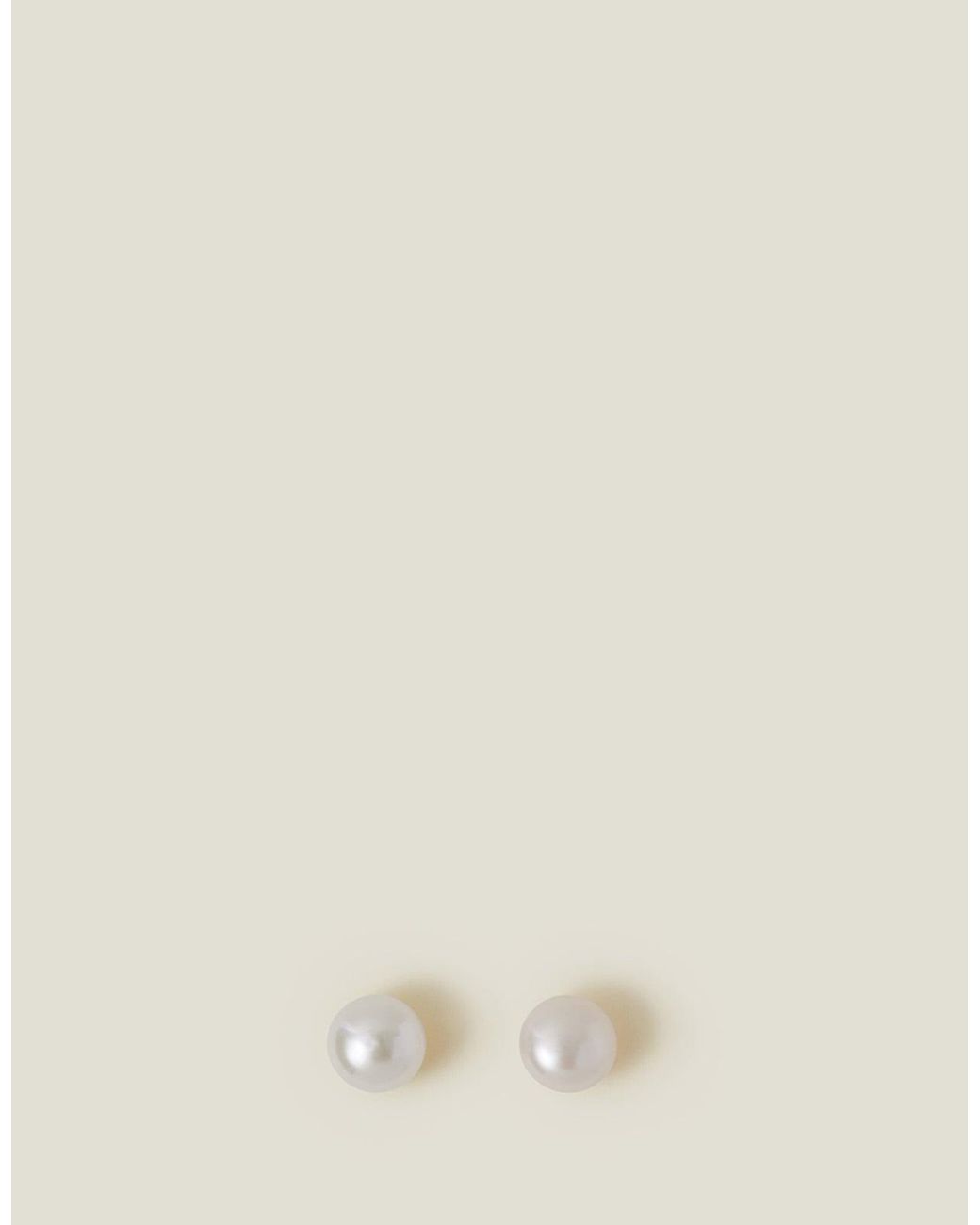 Accessorize Natural Sterling Freshwater Pearl Stud Earrings