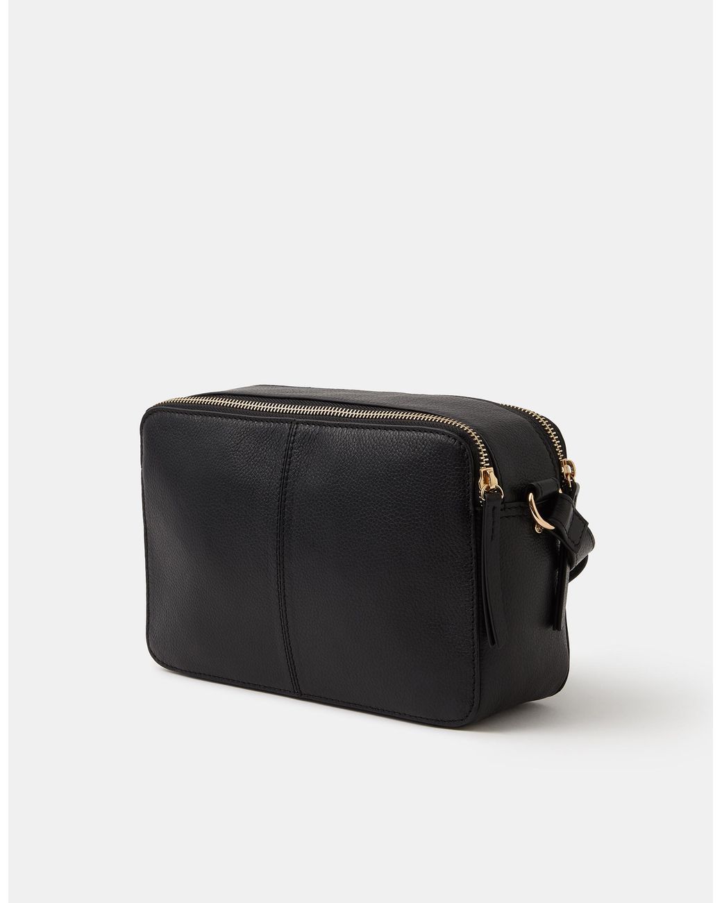 Accessorize Gray Double Zip Leather Camera Bag