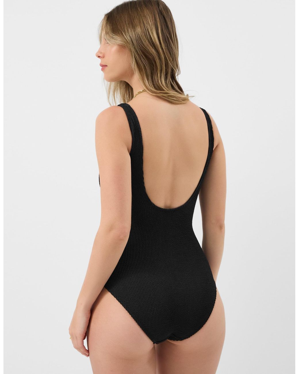 Accessorize Black Seersucker Swimsuit