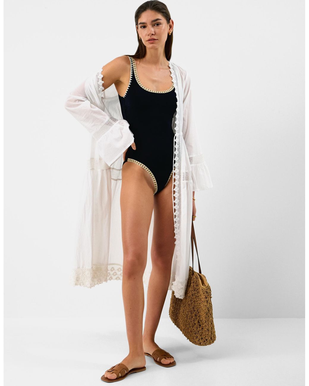Accessorize Black Glitter Detail Swimsuit