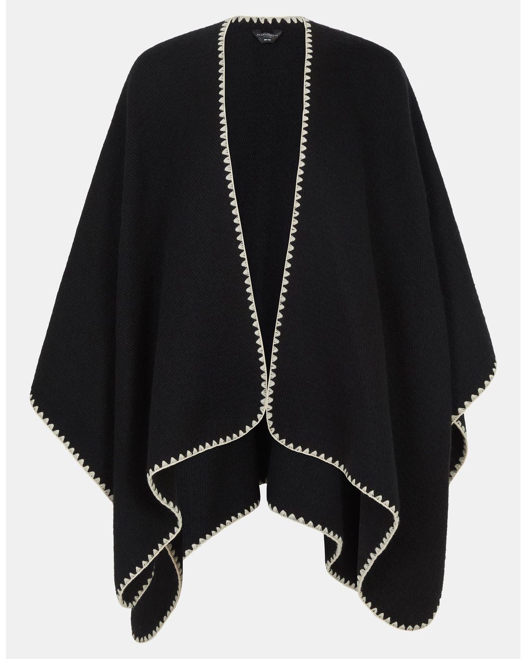 Accessorize Black Whipstitch Knit Poncho