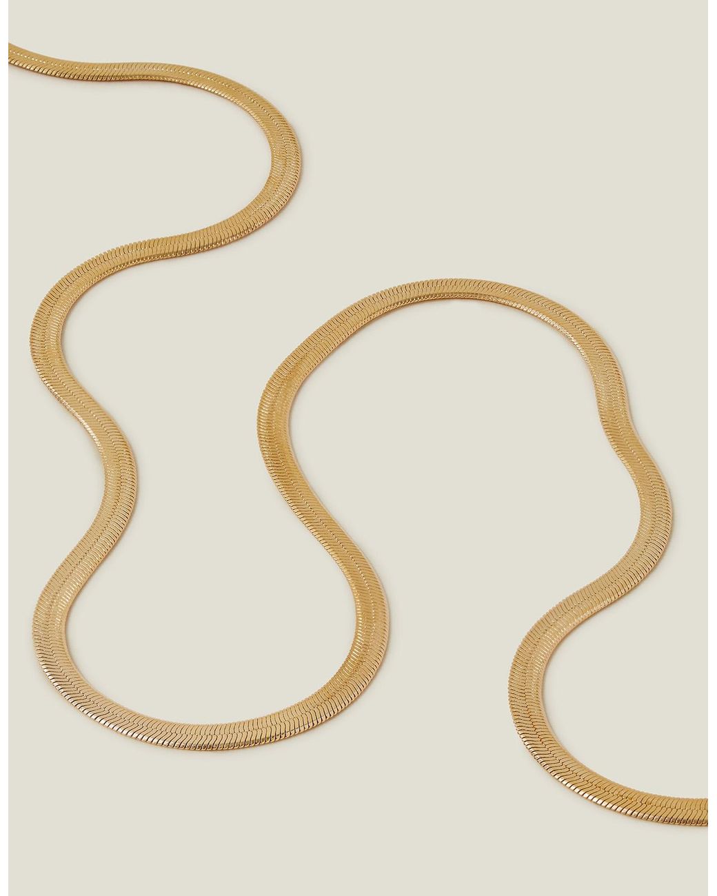 Accessorize Natural 14Ct-Plated Omega Chain Necklace