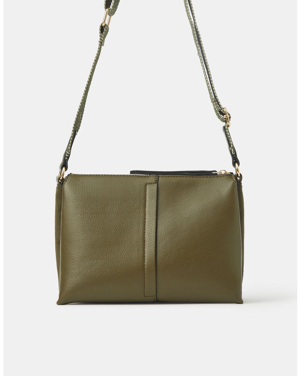Accessorize Green Webbing Strap Crossbody Bag