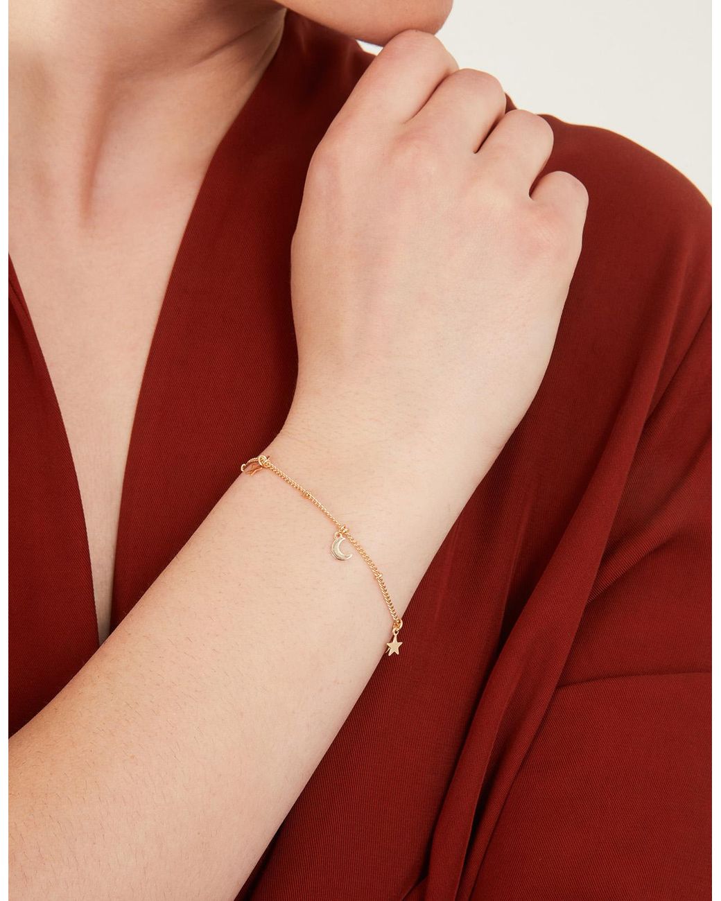 Accessorize Red Stars And Moon Bracelet