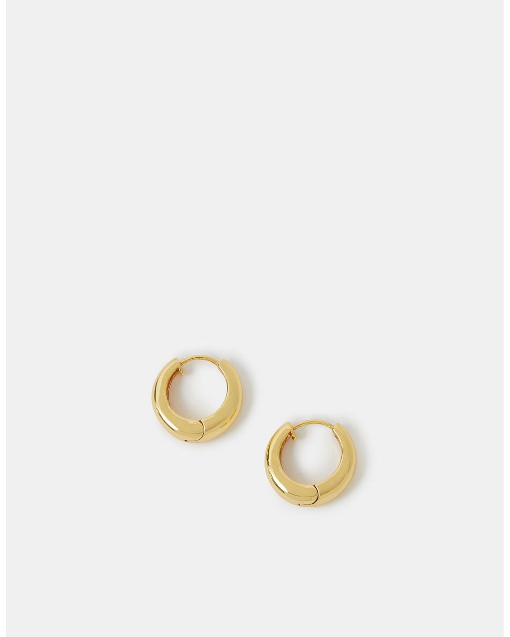 Accessorize Metallic 14Ct-Plated Chunky Huggie Hoop Earrings