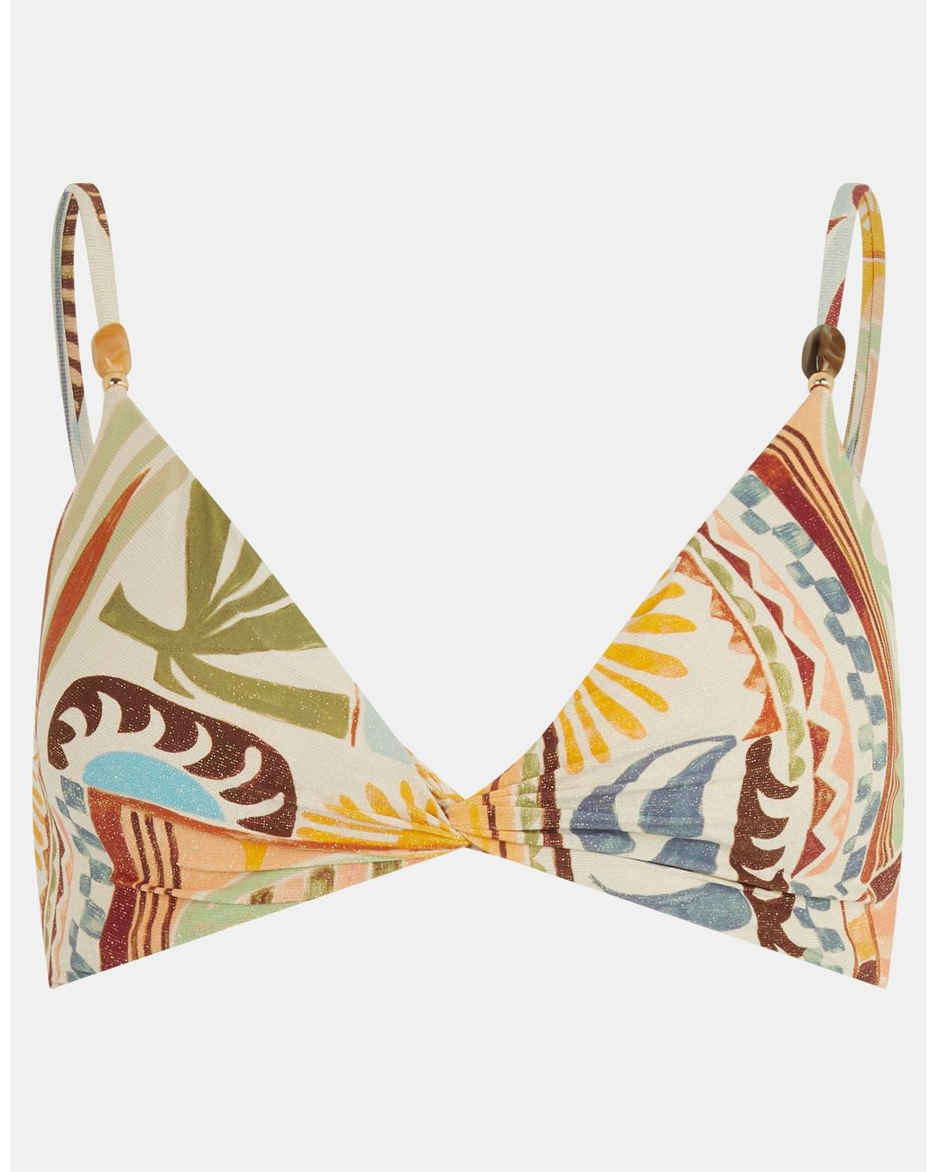 Accessorize Multicolor Abstract Print Bikini Top