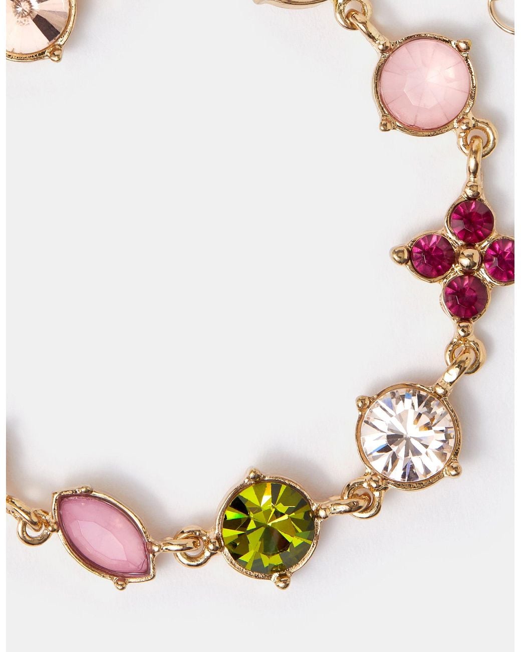Accessorize White Eclectic Clover Gemstone Bracelet