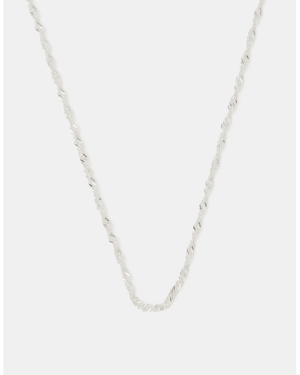 Accessorize White Sterling Twisted Chain Necklace