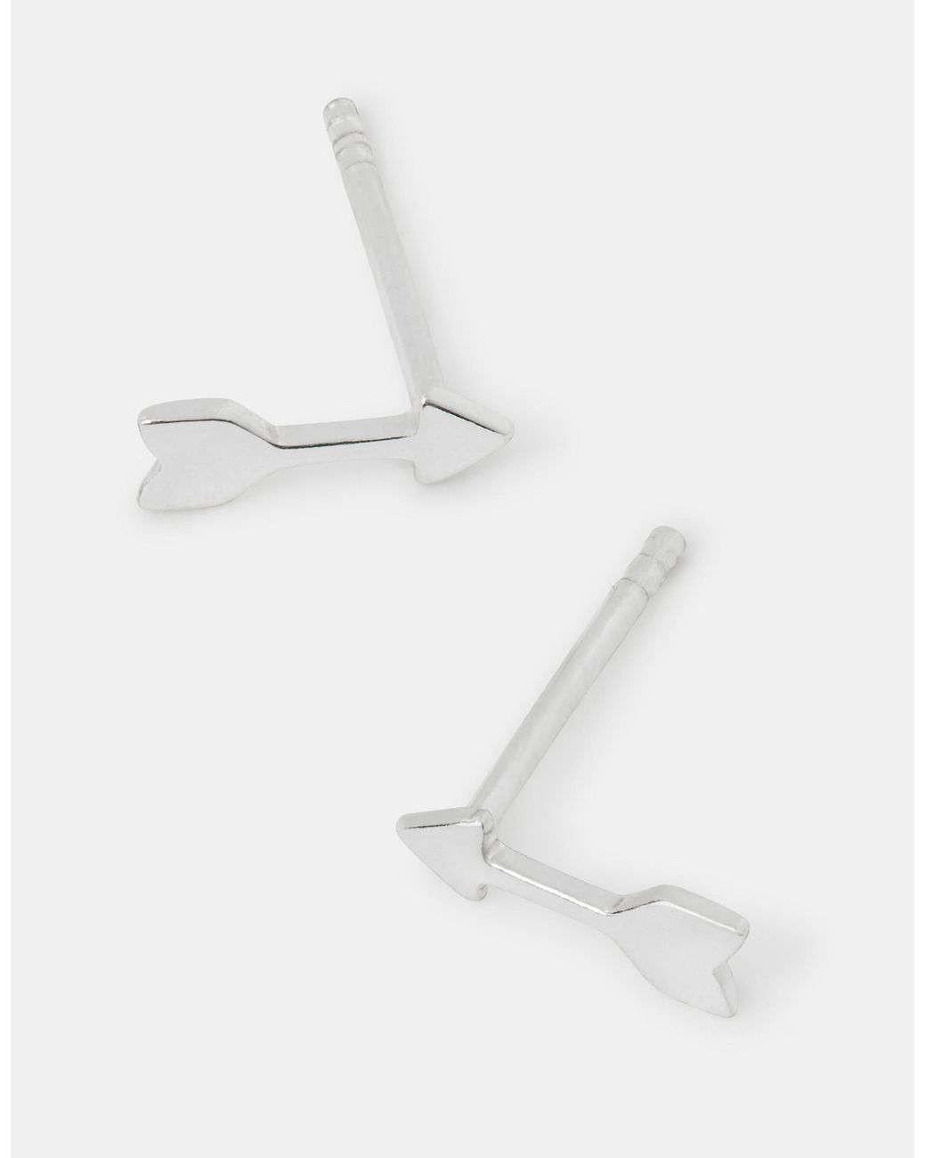 Accessorize White Sterling Arrow Stud Earrings