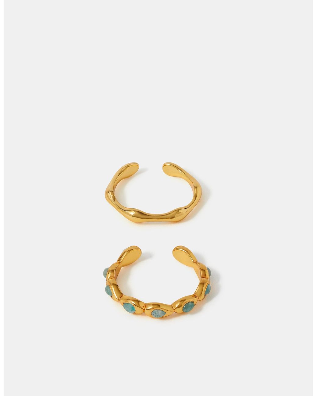 Accessorize Black 2-Pack Quartz Bubble Adjustable Rings