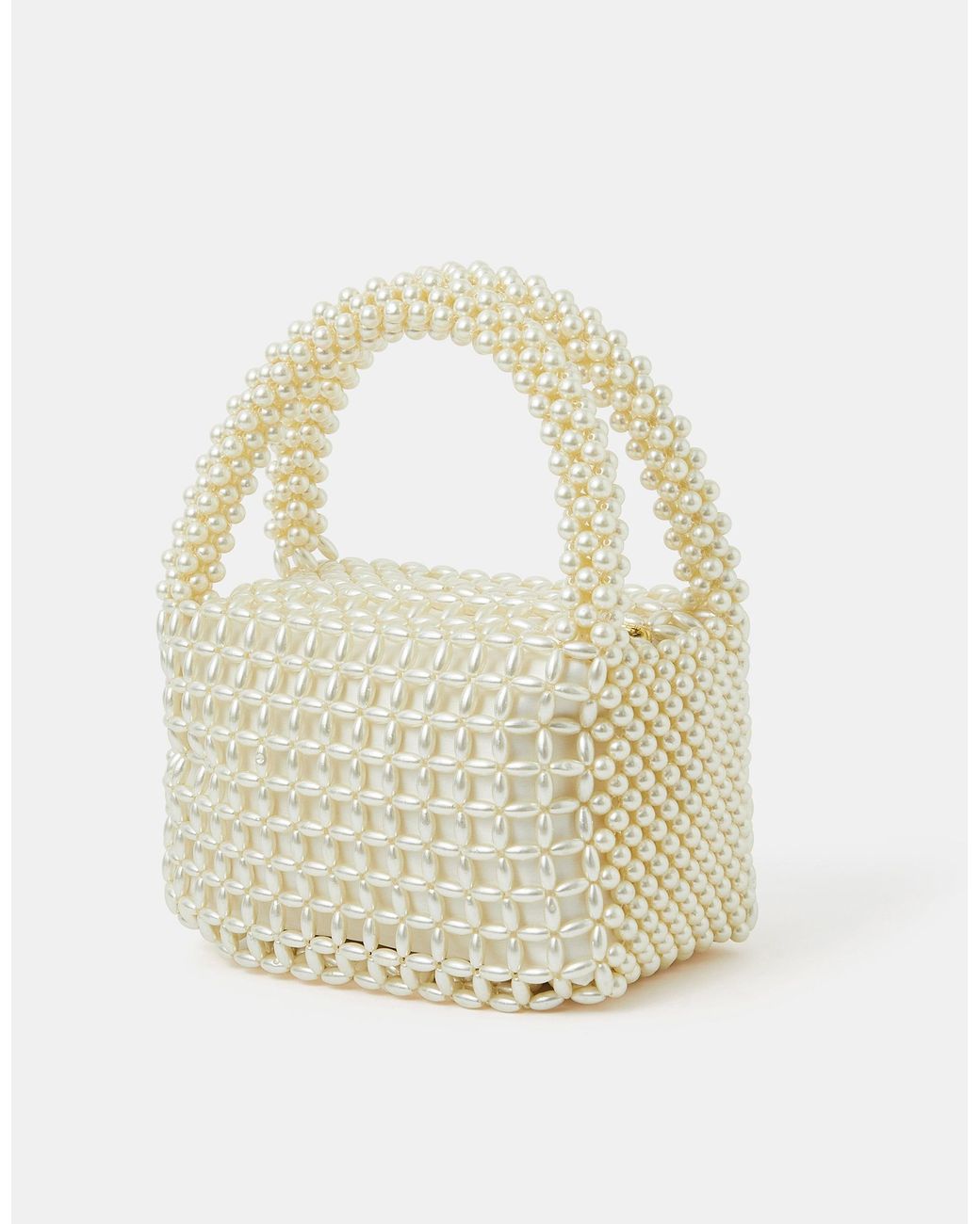 Accessorize White Pearl Bridal Handbag